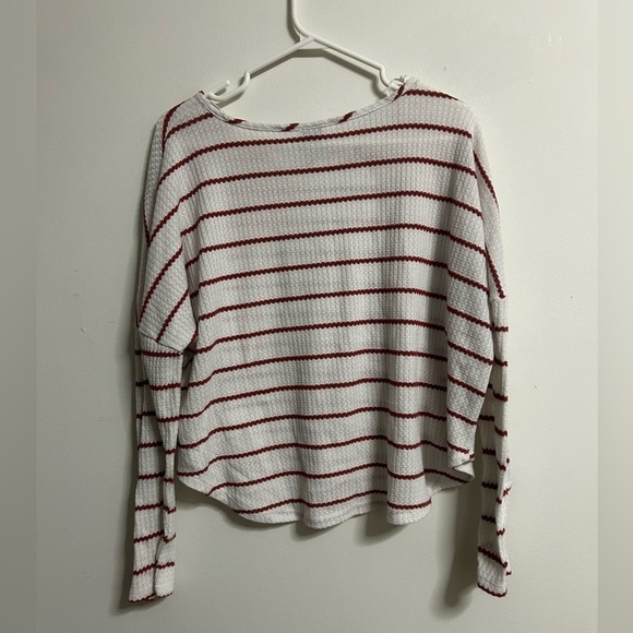 Paper Crane Anthropologie White Waffle Knit Long Sleeve Top - Picture 2 of 4